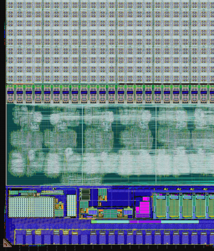 Detail of the ITkPixV1 chip submitted for production to the TSMC foundry on 17 March 2020 (bottom left corner), CPPM, Mohsine Menouni Credit